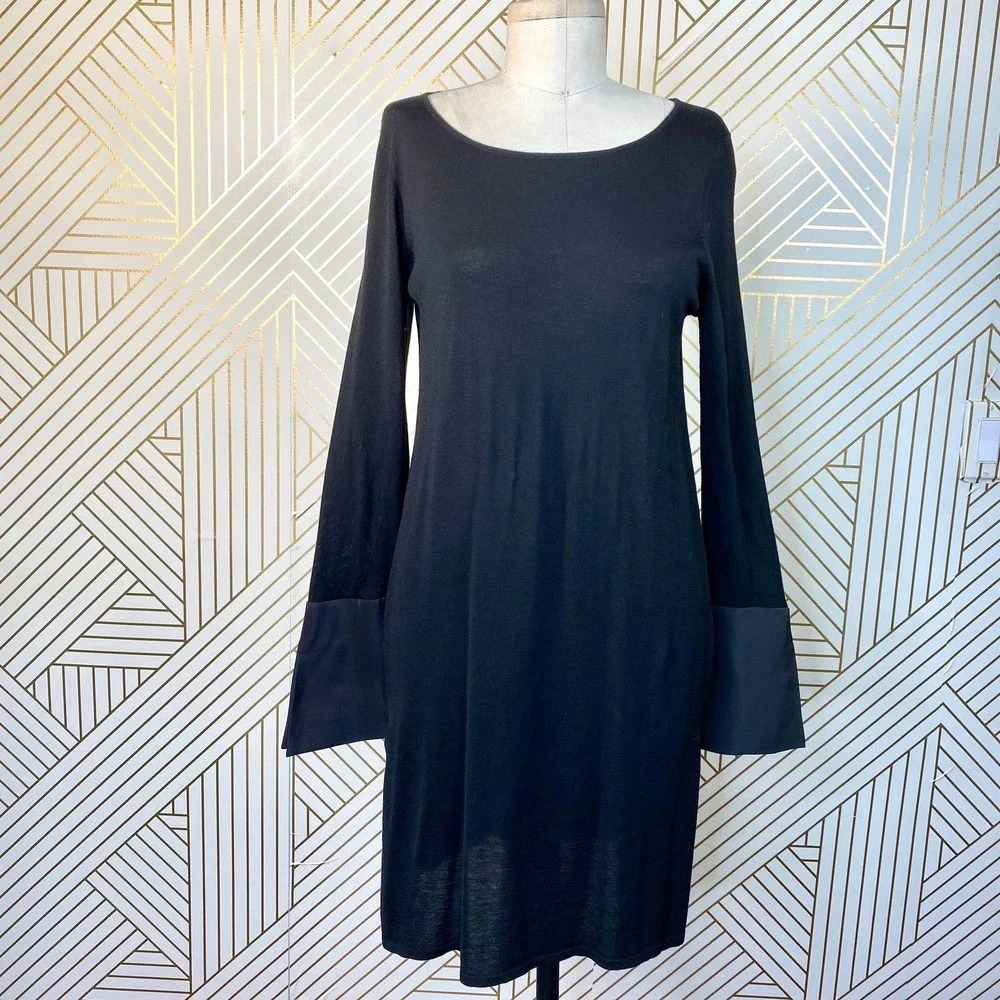 Jarbo Black‎ Merino Flared Sleeve Sweater Dress
